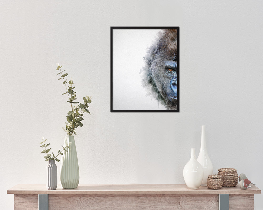 Gorillas Animal Painting Print Framed Art Home Wall Decor Gifts