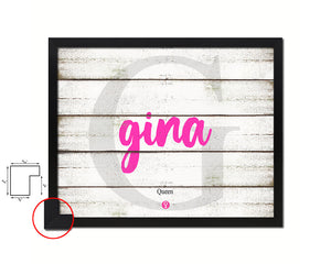 Gina Personalized Biblical Name Plate Art Framed Print Kids Baby Room Wall Decor Gifts