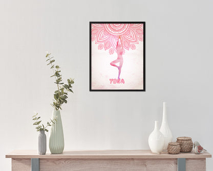Mountain Pose Yoga Wood Framed Print Wall Decor Art Gifts