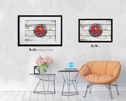 Serapis Hostoryic Wood Rustic Flag Wood Framed Print Wall Art Decor Gifts