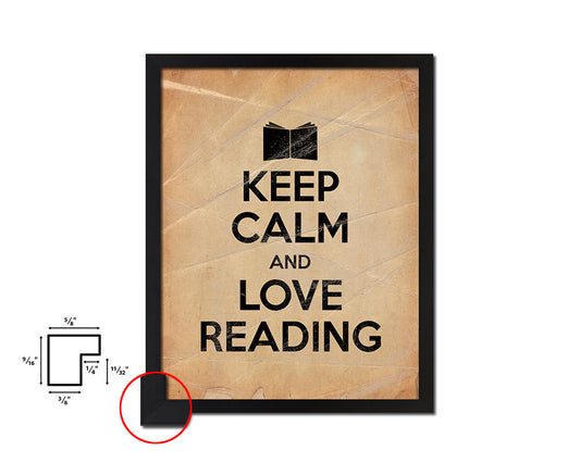 Keep calm and love reading Quote Paper Artwork Framed Print Wall Decor Art
