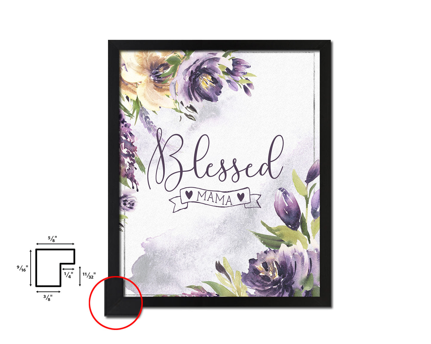 Blessed MAMA Mother's Day Framed Print Home Decor Wall Art Gifts