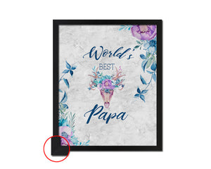 World's best papa Quote Framed Print Wall Art Decor Gifts