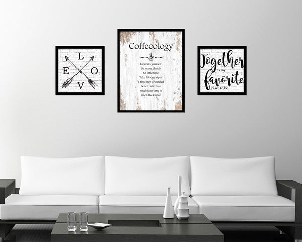Coffeeology espresso yourself so many blends Quote Framed Artwork Print Wall Decor Art Gifts