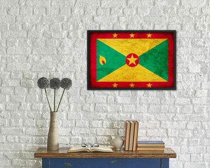 Grenada Country Vintage Flag Wood Framed Print Wall Art Decor Gifts