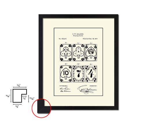 Poker Game Playing Card Vintage Patent Artwork Black Frame Print Gifts