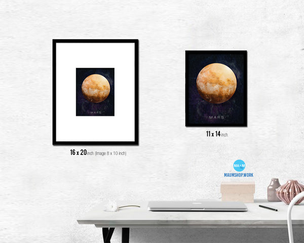 Mars Planet Prints Watercolor Solar System Framed Print Home Decor Wall Art Gifts