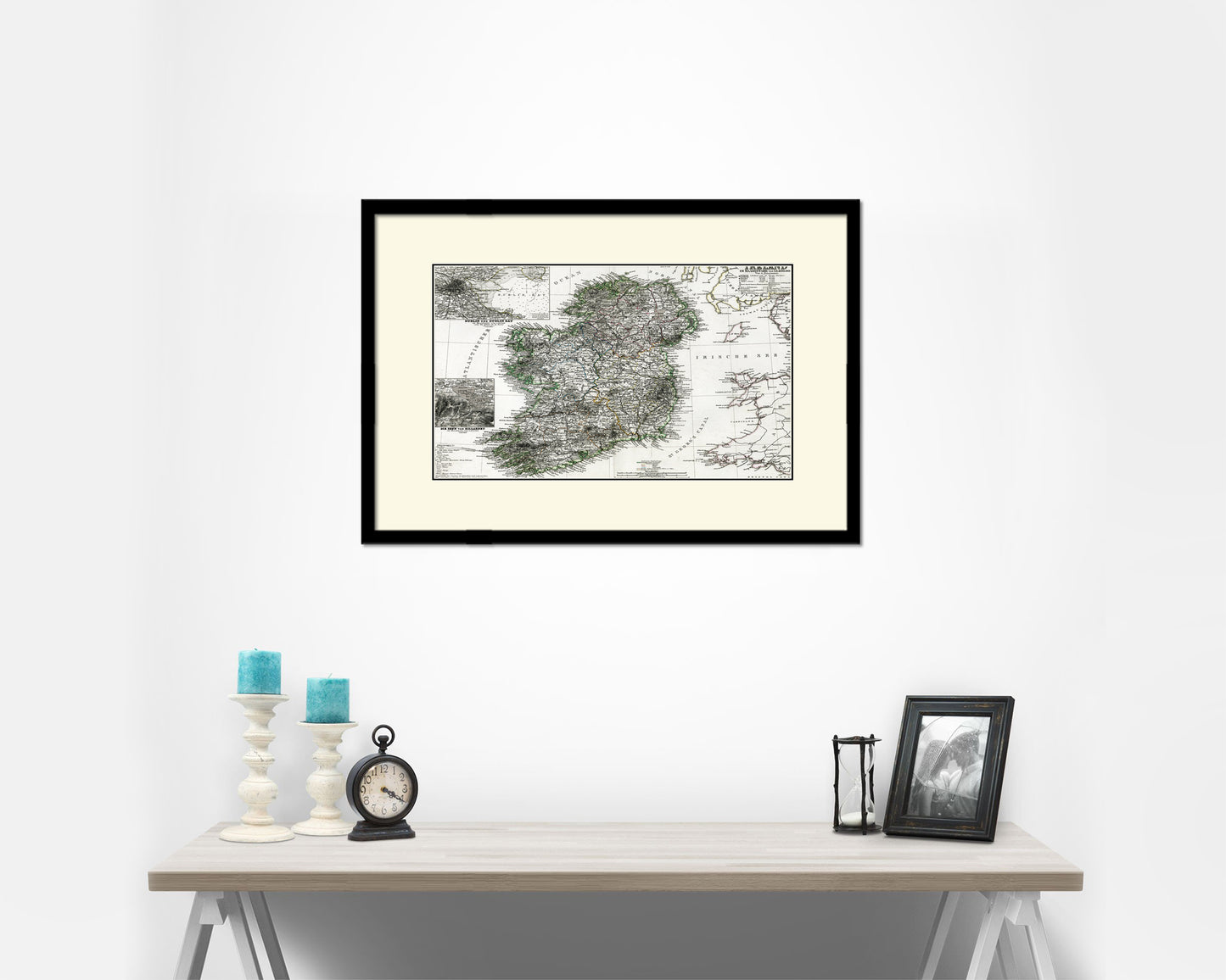 Ireland Old Map Framed Print Art Wall Decor Gifts