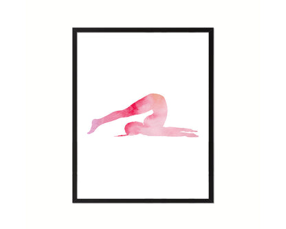 Halasana Yoga Wood Framed Print Wall Decor Art Gifts