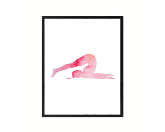 Halasana Yoga Wood Framed Print Wall Decor Art Gifts