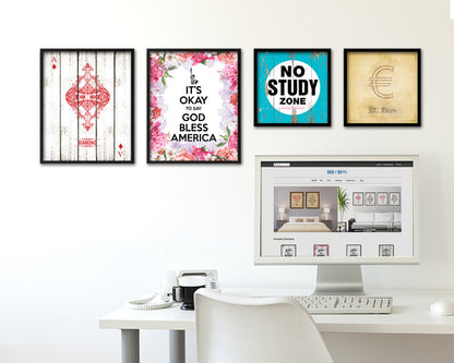It's okay to say God bless America Quote Framed Print Home Decor Wall Art Gifts
