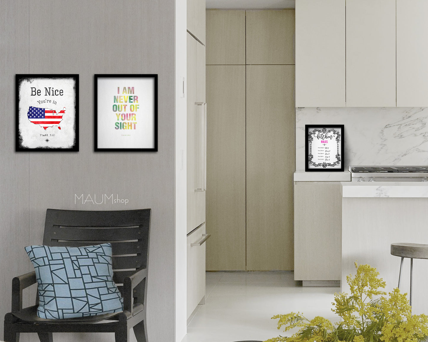 I am never out of your sight, Psalm 139:3 Bible Verse Scripture Framed Print Wall Decor Art Gifts