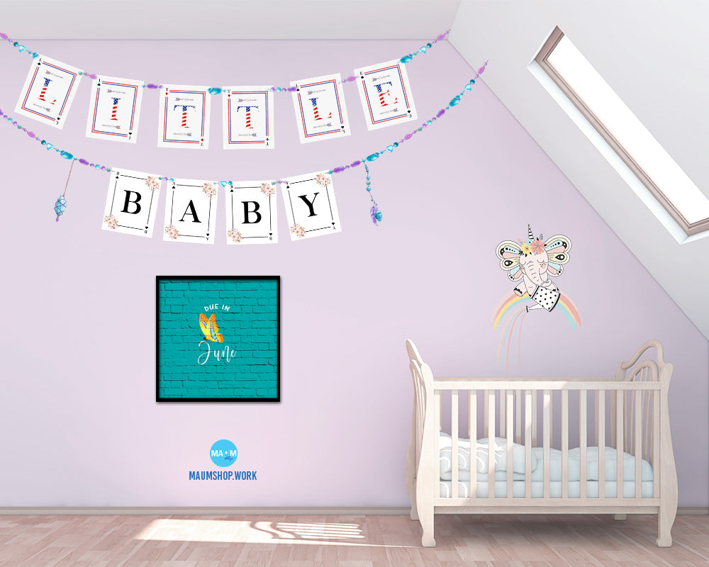 Baby Due In Jun Pregnancy Announcement Personalized Frame Print Wall Decor Art Gifts
