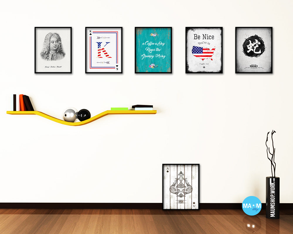 A coffee a day keeps the grumpy away Quotes Framed Print Home Decor Wall Art Gifts