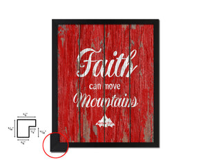 Faith Can Move Mountains, Matthew 17:20 Quote Framed Print Home Decor Wall Art Gifts
