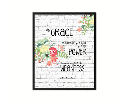 My Grace is sufficient for your for my Power Quote Framed Print Home Decor Wall Art Gifts