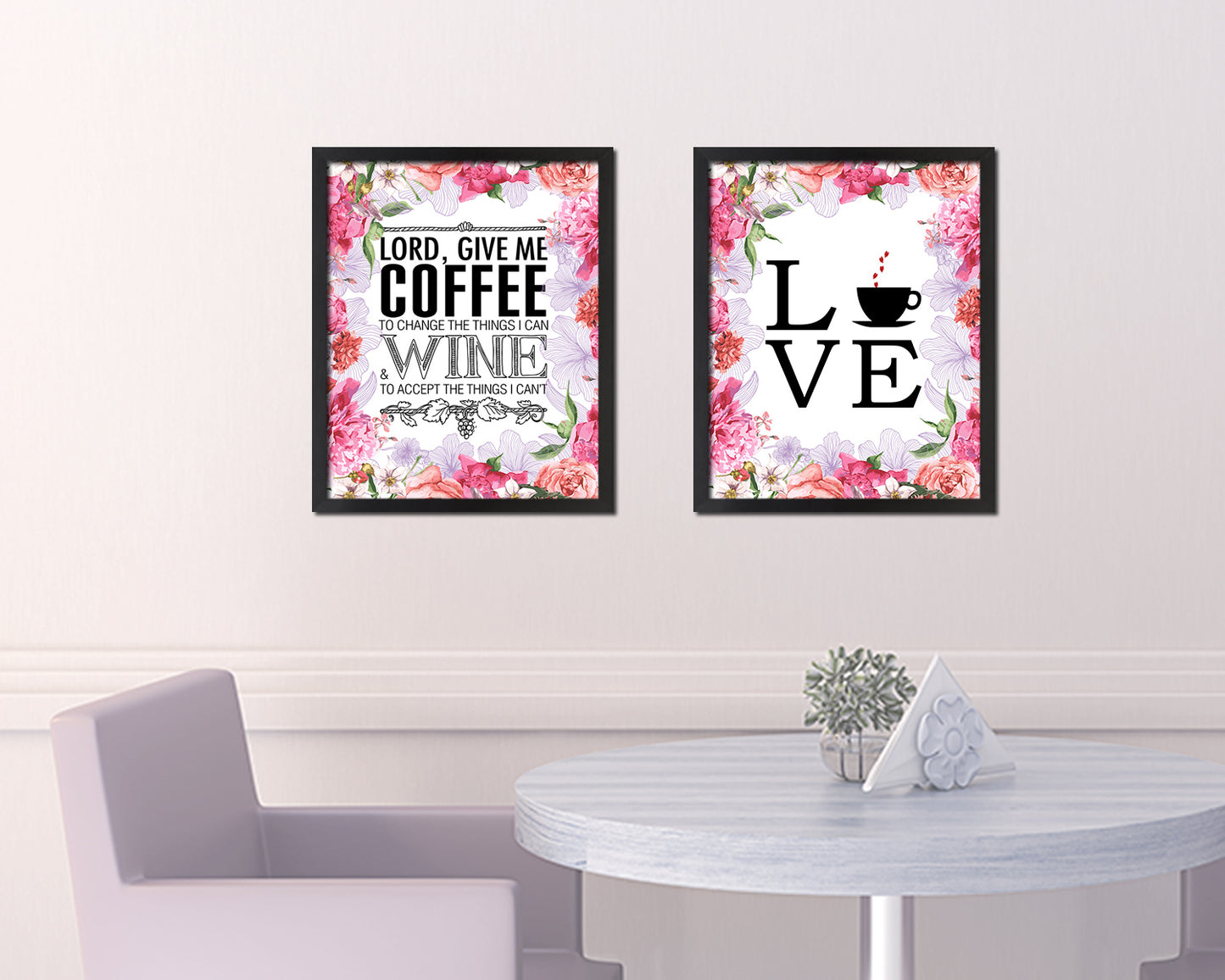 Lord, give me  coffee to  change the things I can Words Wood Framed Print Wall Decor Art Gifts