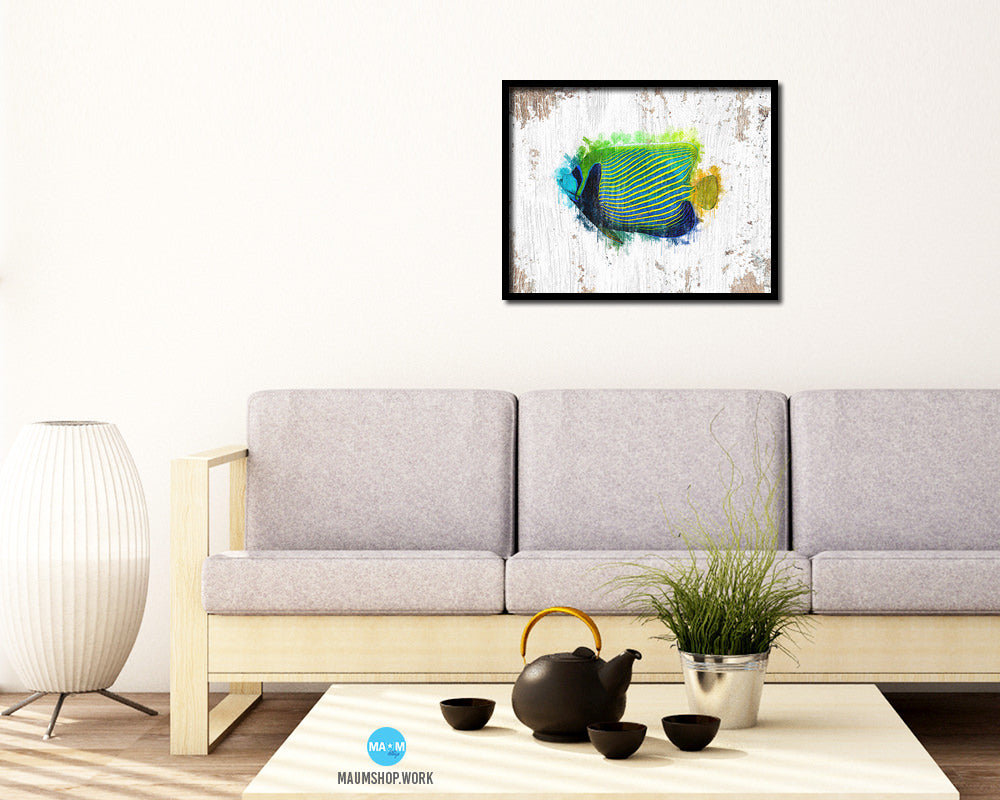 Tropical Fish Framed Print Modern Restaurant Sushi Bar Modern Watercolor Wall Art Decor