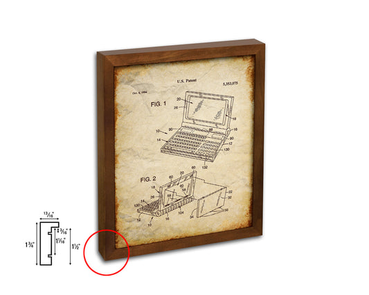 Convertible Flat Panel Display System Computer Vintage Patent Artwork Walnut Frame Gifts