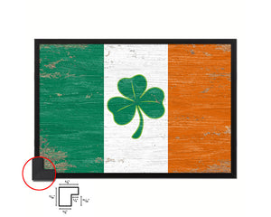 Ireland Saint Patrick Shabby Chic Military Flag Framed Print Decor Wall Art Gifts