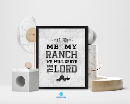 As for me & my house, we will serve the Lord, Joshua 24:15 Bible Scripture Verse Framed Print Wall Art Decor Gifts