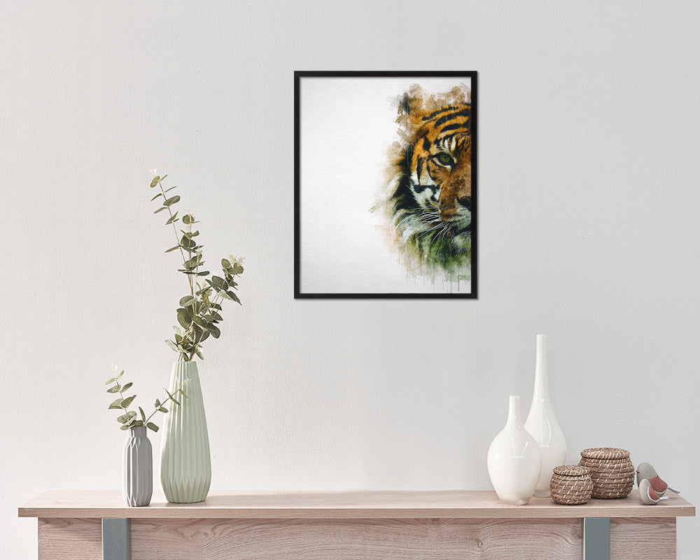 Tiger Animal Painting Print Framed Art Home Wall Decor Gifts