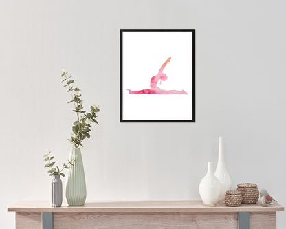 Pigeon Pose Yoga Wood Framed Print Wall Decor Art Gifts