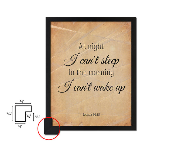 At night I can't sleep in the morning Quote Paper Artwork Framed Print Wall Decor Art