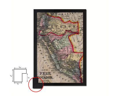Peru Historical Map Wood Framed Print Art Wall Decor Gifts
