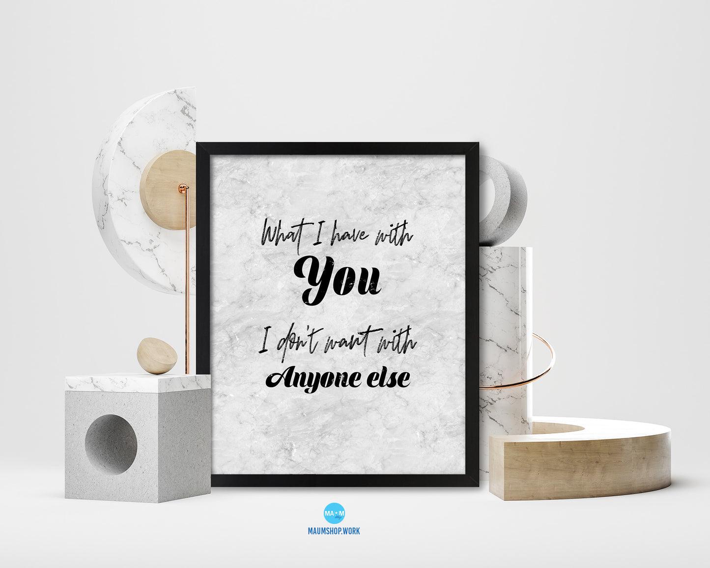 What I have with you Quote Framed Print Wall Art Decor Gifts