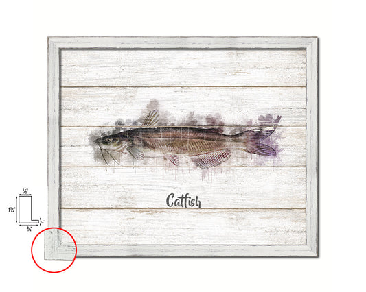 Catfish Fish Framed Prints Modern Restaurant Sushi Bar Watercolor Wall Art Decor