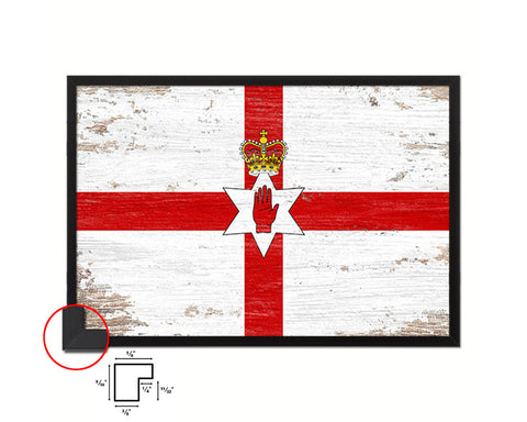 North Irish Ulster City Northern Ireland Country Shabby Chic Flag Framed Prints Decor Wall Art Gifts