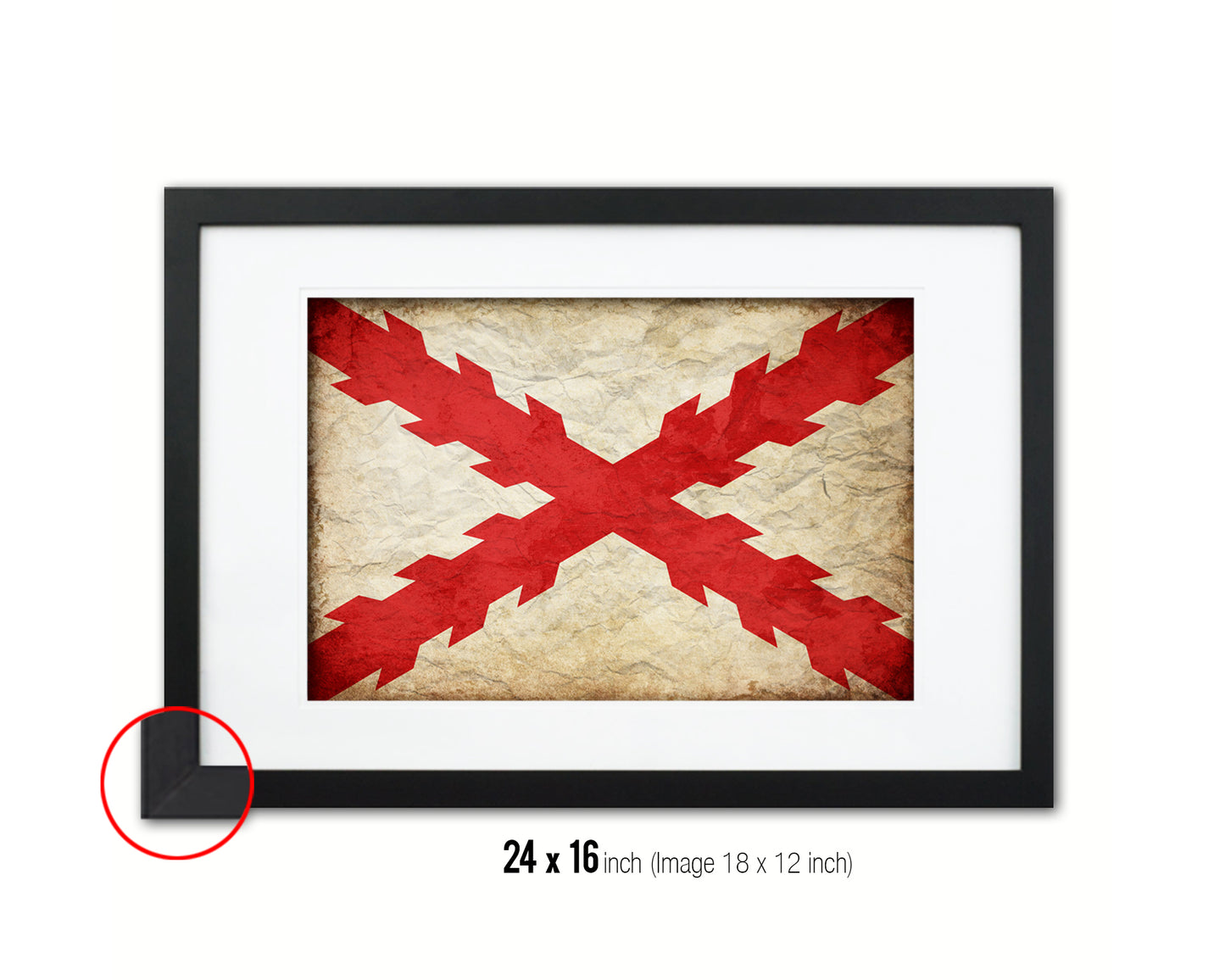 Spanish Ensign Spain Royal War Vintage Military Flag Framed Print Sign Decor Wall Art Gifts
