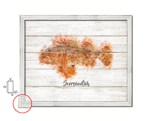Scorpionfish Fish Framed Prints Modern Restaurant Sushi Bar Watercolor Wall Art Decor
