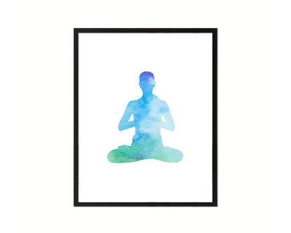 Easy Pose Sukhasana Yoga Wood Framed Print Wall Decor Art Gifts