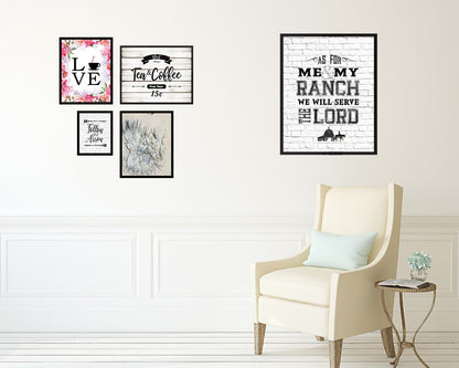 As for me & my ranch, we will serve the Lord Quote Wood Framed Print Home Decor Wall Art Gifts