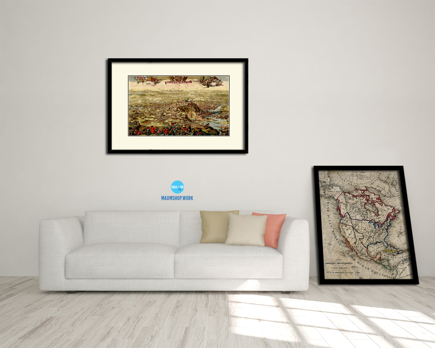 Mountain Fortress Siege Atlas Fortifications Battle Old Map Framed Print Art Wall Decor Gifts
