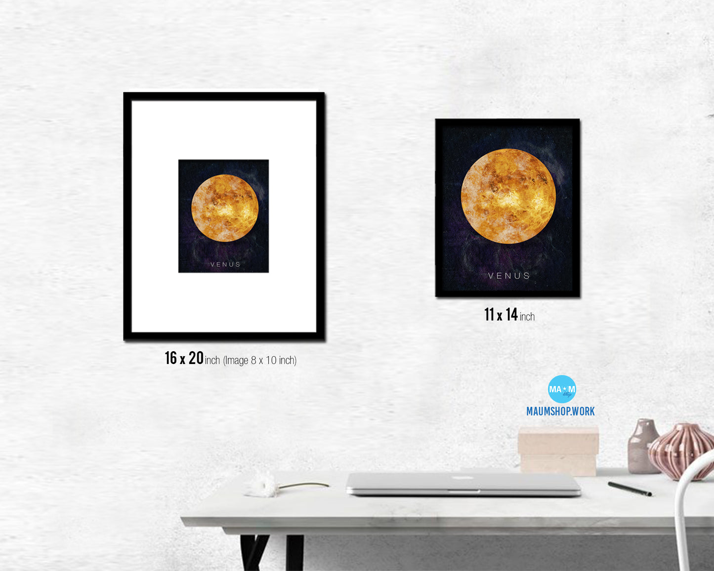 Venus Planet Prints Watercolor Solar System Framed Print Home Decor Wall Art Gifts