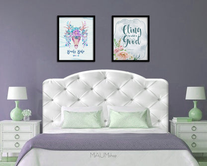 Cling to what is good Romans, 12:9-1 Bible Verse Scripture Framed Print Wall Decor Art Gifts