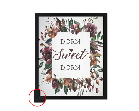 Dorm Sweet Dorm Quote Framed Print Wall Decor Art Gifts