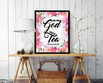 And then god created and it was so very good Quote Wood Framed Print Home Decor Wall Art Gifts