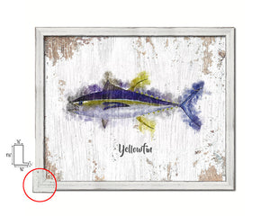 Yellowfin Fish Framed Prints Modern Restaurant Sushi Bar Watercolor Wall Art Decor