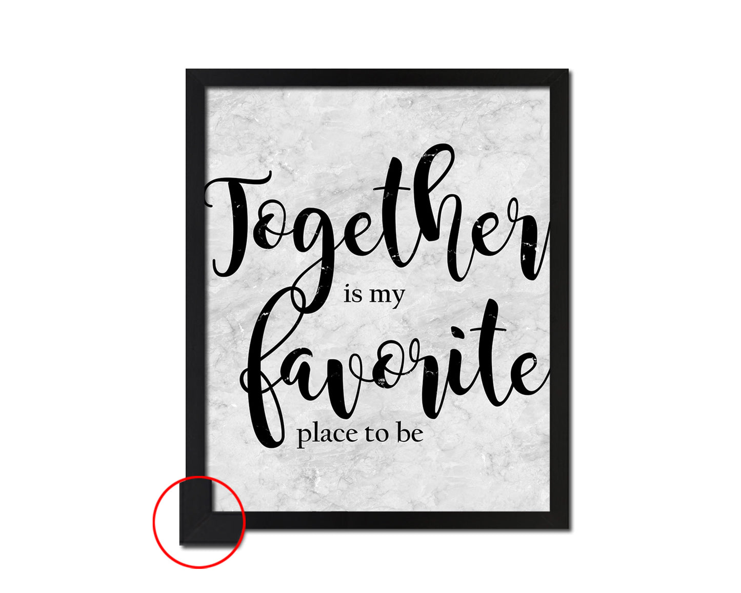 Together is my favorite place to be Quote Framed Print Wall Art Decor Gifts