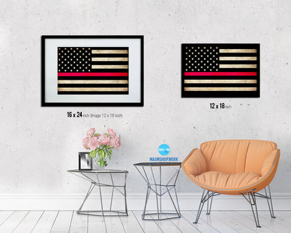 Thin Red Line Honoring Law Enforcement American Vintage Military Flag Art