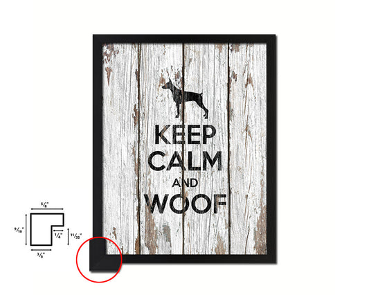 Keep calm and woof Quote Framed Print Home Decor Wall Art Gifts
