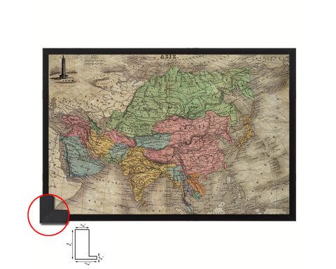 Asia 1875 Historical Map Framed Print Art Wall Decor Gifts