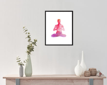 Easy Pose Sukhasana Yoga Wood Framed Print Wall Decor Art Gifts