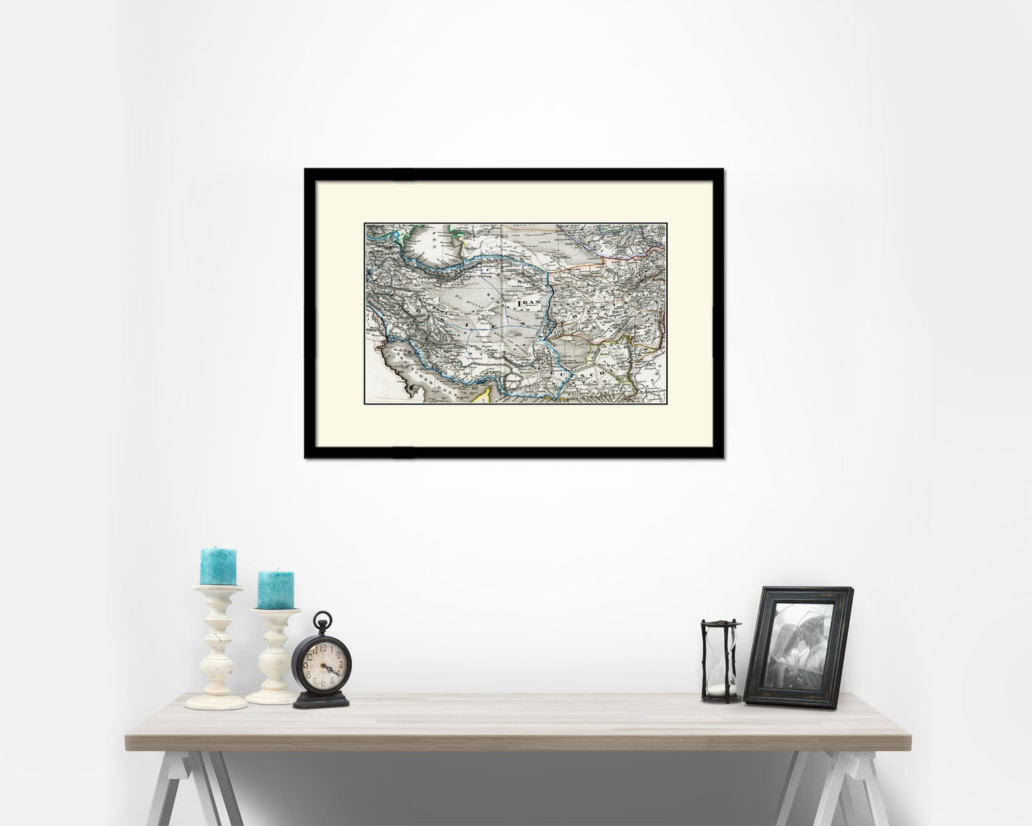 Iran Afghanistan Old Map Framed Print Art Wall Decor Gifts
