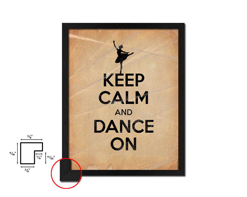 Keep calm and dance on Quote Paper Artwork Framed Print Wall Decor Art