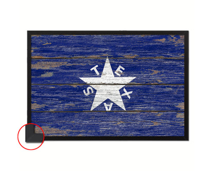 Texas History Lorenzo De Zavala Wood Rustic Flag Wood Framed Print Wall Art Decor Gifts